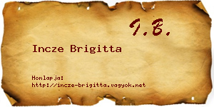 Incze Brigitta névjegykártya